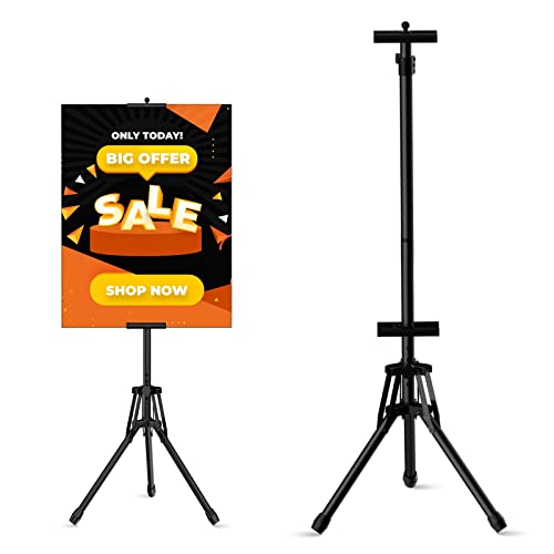 WHAUU Poster Stands for Display, Double-Sided Sign Holder Stand | Adjustable Sign Stand with Tripod, Height Up to 79 in, Poster Board Stand for Wedding, Restaurant & Business Advertising