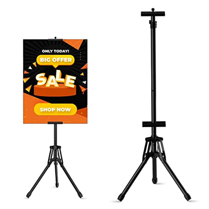 WHAUU Poster Stands for Display, Double-Sided Sign Holder Stand | Adjustable Sign Stand with Tripod, Height Up to 79 in, Poster Board Stand for Wedding, Restaurant & Business Advertising