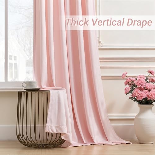 Pinch Pleated Baby Pink Velvet Curtains 84 inch Length 2 Panel Set for Living Room Modern Elegant Plush Velvet Luxury Fabric Room Darkening Window Drapes Nursery Girls Bedroom Curtain Light Pink - color: Baby Pink, size: 40"W x 84"L (Pack of 2)