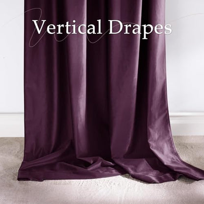 NICETOWN Dark Purple Heavy Velvet Pleat Curtains 84 inch Long 2 Panels - color: Dark Purple, size: 52"W x 84"L (Pack of 2)