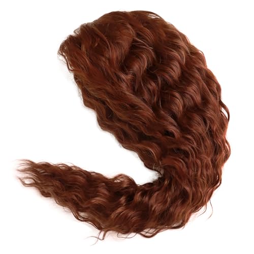 28 Inch Long Curly Dark Copper Wigs for Women Auburn Red Wig Fluffy 80s - color: Dark Copper