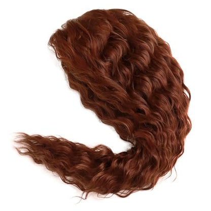 28 Inch Long Curly Dark Copper Wigs for Women Auburn Red Wig Fluffy 80s - color: Dark Copper