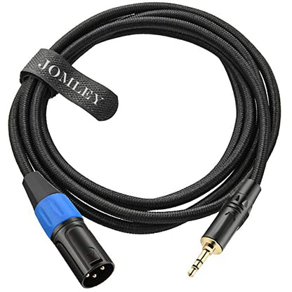3.5mm to XLR Cable, 1/8 Inch to XLR Male to Male Audio Cord, 6.6FT | Unbalanced 1/8 inch 3.5mm TRS to XLR Male for Laptop Mixer Speaker, Gold-Plated, Flexible Braided & Hi-Fi OFC Shielded - size: 6.6 feet