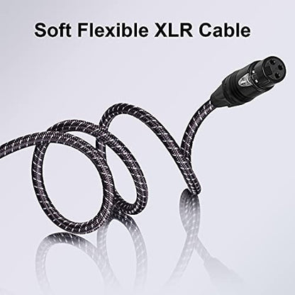 XLR Cables for Microphone 6 Feet 6 Packs，3 Pin XLR Male to Female | Premium Anti-Tangling Balanced 3 Pin XLR Male to Female Patch Cords for Mic DJ Recroding, Shielded, Noiseless, 22AWG - size: 6-Pack 10ft