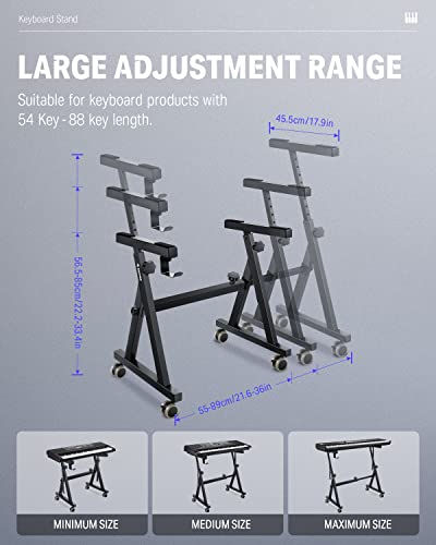 Donner Keyboard Stand, Z-style Heavy-Duty Piano Stand, Adjustable and Portable Piano Keyboard Stand, Suitable for 54, 61 and 88 Keys Electric Keyboards Digital Pianos - size: Z-style Fixed