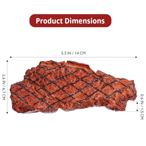 2PCS Artificial Lifelike Steak Fake Cooked Roast Beef Simulated Food，Fake Meat，Realistic Play Food, Suitable for Scene Shooting,Movie Props,Restaurant Props to Attract Customers