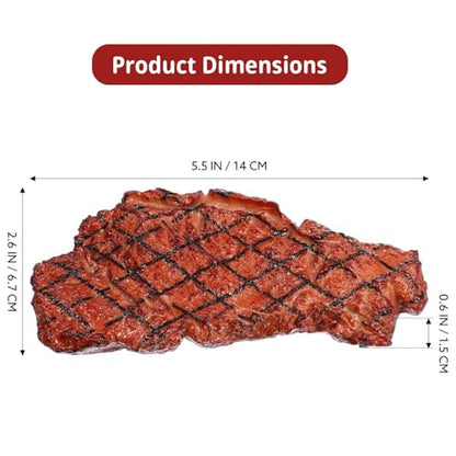 2PCS Artificial Lifelike Steak Fake Cooked Roast Beef Simulated Food，Fake Meat，Realistic Play Food, Suitable for Scene Shooting,Movie Props,Restaurant Props to Attract Customers