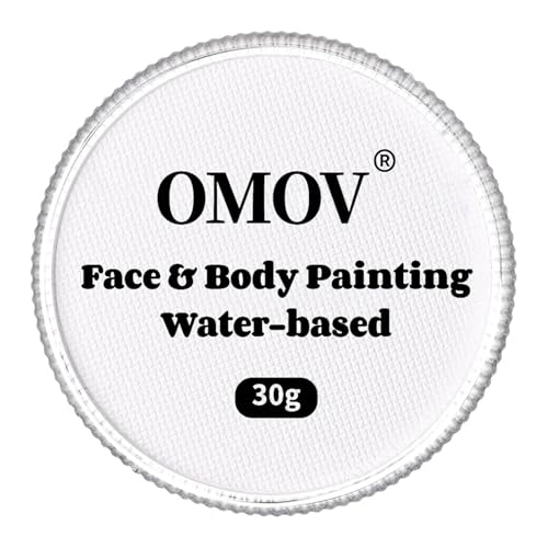 White Face Paint 30g (1oz) Non-Toxic, Water Activated Face Painting Kit for Kids Adults, SFX Makeup Facepaint Palette for Halloween vampire, Christmas , Cosplay, Theater Party, Joker Costume - color: White-30g