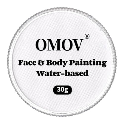White Face Paint 30g (1oz) Non-Toxic, Water Activated Face Painting Kit for Kids Adults, SFX Makeup Facepaint Palette for Halloween vampire, Christmas , Cosplay, Theater Party, Joker Costume - color: White-30g