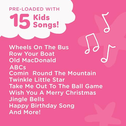 Move2Play, Kids Karaoke Microphone | Includes Pre-Loaded Songs & Bluetooth | Kids Birthday Party Gift | Toy for All Ages 2, 3, 4, 5, 6+ Year Old Girls, Boys & Toddlers - color: All Pink