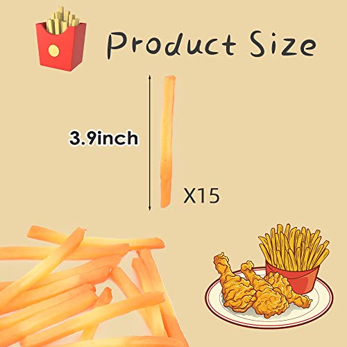 Fake French Fries Strip Shape Simulation Artificial Food Play Food Model Kitchen Decoration 15 pcs