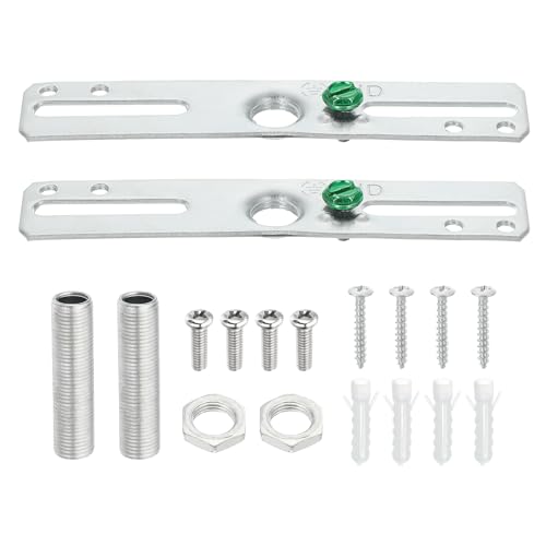 PATIKIL 4" Light Crossbar Kit, 2 Set Universal Light Fixture Mounting Bracket with 1/8IP Tap Center Hole Ceiling Light Plate Canopy Hardware Set for Chandelier Wall Light, with Screw Pack - size: 1/8IP