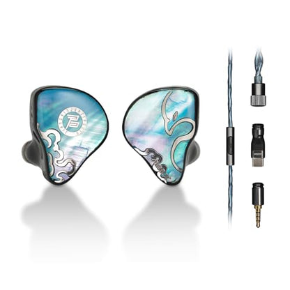 HiFiGo Juzear Defiant Gamefidelity Edition Gaming IEMs, 1DD+3BA Hybrid Driver Wired Earbuds, Noise Isolating in‑Ear Monitors with HD Mic, Swappable 3.5mm/USB‑C for PC/PS5/Switch/Mobile (Blue) - color: Blue
