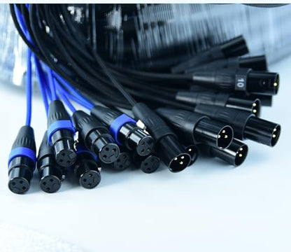 Arklove 16 Send Female 8 Return Male 24-Channel Low Profil XLR 1/4" TRS Send Sub Combo Splitter Snake Cable 20ft - size: 20ft