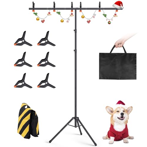 Forlogic Portable T-Shape Backdrop Stand Support Kit 8x5.3ft, Adjustable Photo Green Screen Back Drop Stand for Party, Photography Videography Studio (8×5.3Ft) - size: 8×5.3Ft