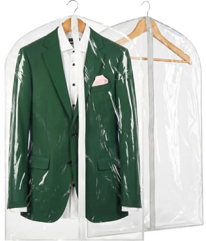 Handy Laundry Clear Vinyl Garment Bag - Protect Your Clothing While Traveling and Dust Free While Hanging in Your Closet. Ideal for Coats, Suits, Dresses or Gowns - Set of 2 (24 X 54 Inches) - size: 24" x 54", style: Clear Vinyl
