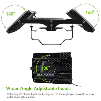 600W Flood Light Outdoor, 80000lm 6000K Daylight IP66 Waterproof,UL Approved Plug , Commercial Parking Lot Light,6 Adjustable Heads for Yard,Stadium Floodlight Bright Security Lights for Outdoor Area - size: 100W-6Pack-SP
