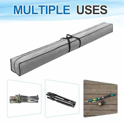 1 Pcs Zippered Tripod Bag, 59 x 8 x 8 Inch Water Resistant Oxford Cloth Outdoor Equipment Storage Bag with Handle for Travel Outdoor Camping Sports Fishing Rod, Grey - size: 59 x 8 x 8 Inch