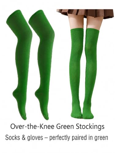 Wakejoy Witch Costume Women Black Nail Gloves Green Halloween Costumes