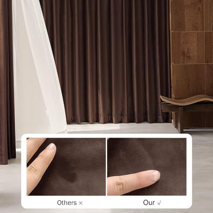 Beauoop Coffee Brown Velvet Curtains for Bedroom Living Room 52x72 2 Panels - color: Coffee, size: 52"W x 72"L (Pack of 2)