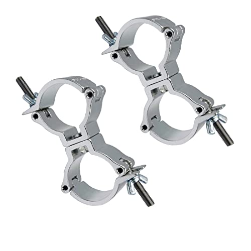Stage Light swivel dual Truss O Clamps Load 220lbs | Heavy Duty Lighting Truss Clamp for 4/5 - 2" Pipe, 22-220lbs Premium Aluminum O-Clamp for DJ Stage Lighting Setup - size: Fit for 1.88-2inch pipe-2pcs