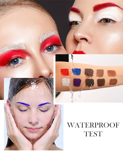 Eyebrow Gel Tint, Waterproof Burgundy Eye Brow Dye Glue Mascara for Women | Tinted Eyebrow Gel, Smudge-Proof Eye Brow Tinting Kit,Longlasting Brow Filler Color Mascara,Thanksgiving Christmas Eye Makeup - color: 11#Burgundy