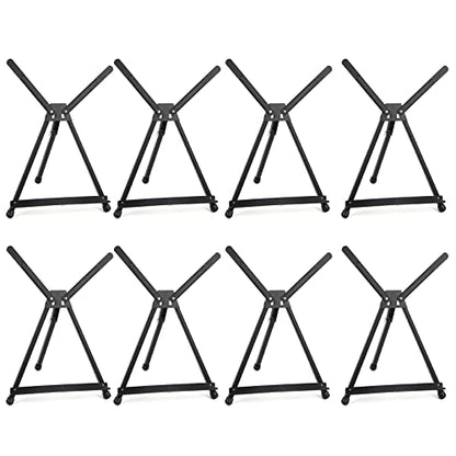Falling in Art 8 Pack 15" to 21" Tabletop Easel for Painting &Display | Black Aluminum Tripod with Rubber Feet, Holds Canvas, Paintings, Books, Photos, Signs - style: 8 PACK