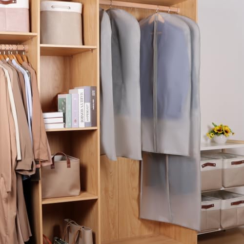 Zilink Dress Bags for Gowns Long Dress Cover Bag for Closet Storage 65 in - size: 65"-3pcs-Grey