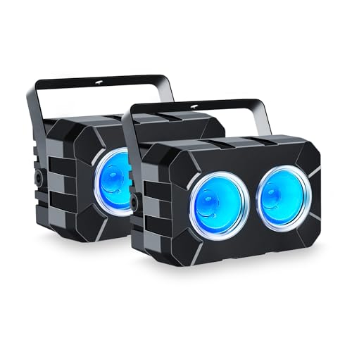 Telbum LED Stage Lights 2 Pack - 120W RGBW 4in1 Stage Wash Light, COB Par Light - DMX Control - Sound Activated Uplights for Wedding Events Concert Church Theater Club Party Bar