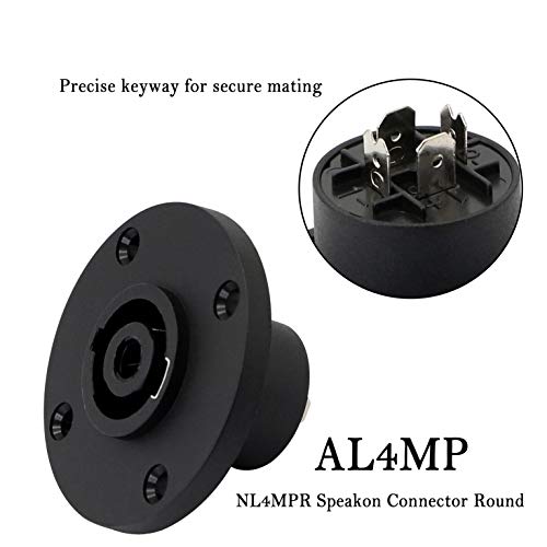 Speakon NL4FC，GELRHONR NL4 Connector Round Speaker Plug Twist Lock 4 Pole Speaker Plug Compatible with Speakon NL4FC, NL4FX, NLT4X, NL2FC, NA4LJ, NA4LJX, NL4MP, NL4MPR - 2 Pairs