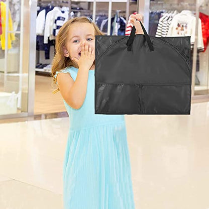 Qchengsan Waterproof Hanging Garment Bag,2 Pack 40 inch Bags for Clothes,Garment Travel Storage,Dance Clothes Bag,Kids Bag Dance Costumes,Sports,Skating,Theatre,Beauty Pageants 2 / Black - color: 2 Pack / Black
