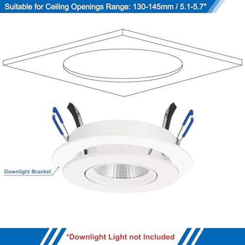 PATIKIL 18W 6.2" OD 4.7" ID Light Trim Ring, 2pcs Downlight Mounting Bracket Circular Light Cover Light Fixture for Ceiling Wall Recessed Can Downlight, White - color: White, size: 6.2" x 4.7"