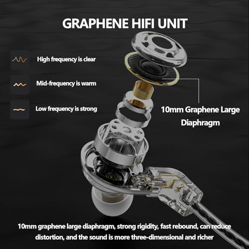 In Ear Monitor Headphones Dual Magnetic Dynamic Driver IEM with Mic, Black | Hybrid Banlance Armature with Dynamic in Ear Headphones IEM Earphones Gaming Earbuds - color: HJ-822 Black with Mic