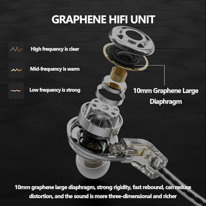 In Ear Monitor Headphones Dual Magnetic Dynamic Driver IEM with Mic, Black | Hybrid Banlance Armature with Dynamic in Ear Headphones IEM Earphones Gaming Earbuds - color: HJ-822 Black with Mic
