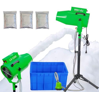 1200W Foam Machine for Foam Powder, Summer Pool Water Toys for Kids & Adults, Bubble Machine with 3pcs Foam Granules and Water Tank, Business Celebrations, Outdoor Party Events - color: Green Foam Machine