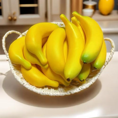 15pcs Fake Individual Banana, Artificial Yellow Bananas Lifelike Simulation Fake Fruit Home House Kitchen Decoration - color: 15pcs Fake Banana