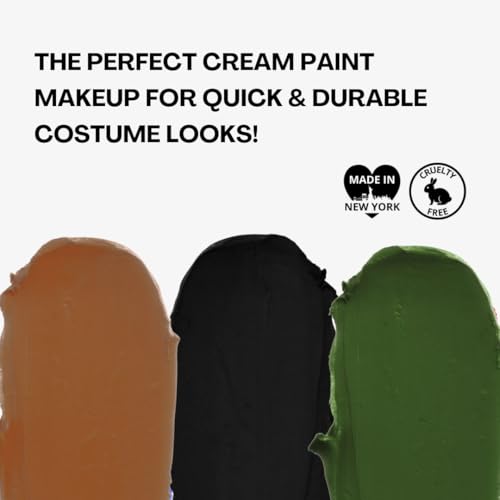 Mehron Makeup Tri-Color Halloween Makeup Palette - CAMOFLAUGE | 6 Shades of Mehron Greasepaint in 1 Easy to Use Palette. Perfect for Quick Costume Looks. Cruelty Free & Made in the USA. - color: Camouflage