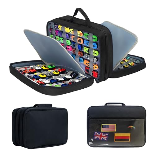 96 Hot Wheels Carrying Case(Black Bag Only) | Matchbox Cars Storage Bag,Carrying Case for Hot Wheels/Matchbox Cars/Mini Toys/Small Dolls/Toy Cars. HotWheel Carrying Bag. - color: Black
