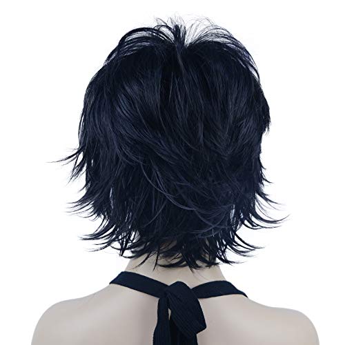 Lydell Short Layered Shaggy Wavy Full Synthetic Wigs (Natural black) - color: #2 Natural black