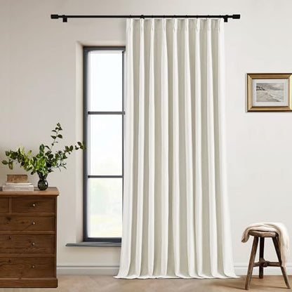 100% Blackout Pinch Pleated Linen 84 Inch Curtains 60 Inch Width Natural - color: Natural Linen, size: 60"W x 84"L (Pack of 1)