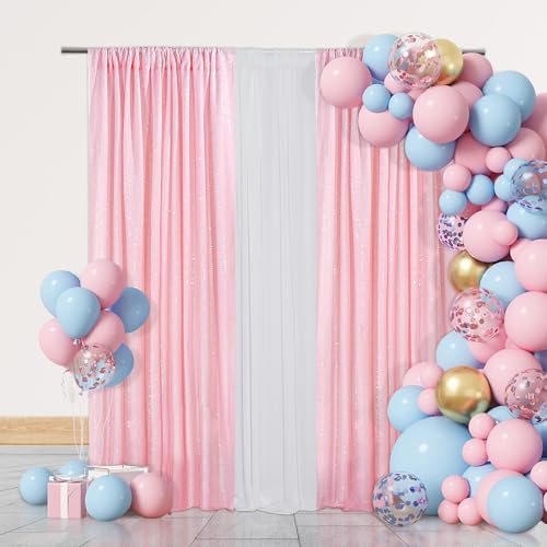 PartyDelight Pink Sequin Backdrop Curtains 2x8ft 2 Panels - color: Pink, size: 24"W x 96"L (Pack of 2)