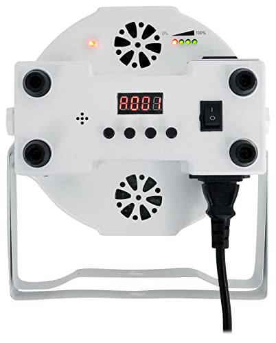 Rockville Battery PAR Pack 61 V2 White 8 Rechargeable RGBWA+UV Wash Lights | Includes Charging Case with Wheels, 6x 6W LEDs, DMX Controls, IR Remote, 15-Hour Battery Life, Sound-Activated, Strobe - color: White