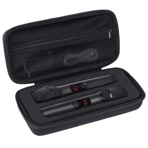 Storage Case Compatible with JBL Wireless Two Microphone System - color: Black