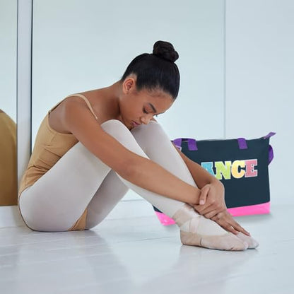 Garment Dance Shoulder Bags for Girls, Teen Dancers, Costumes, Boys | Holographic Glitter Dance Bag for Kids - color: Dance Rainbow