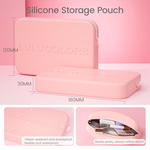 LULUCOLORS Blush Pink 13 in one Dual-Ended Makeup Brush Set with Sponge - color: Blush Pink