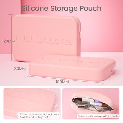 LULUCOLORS Blush Pink 13 in one Dual-Ended Makeup Brush Set with Sponge - color: Blush Pink