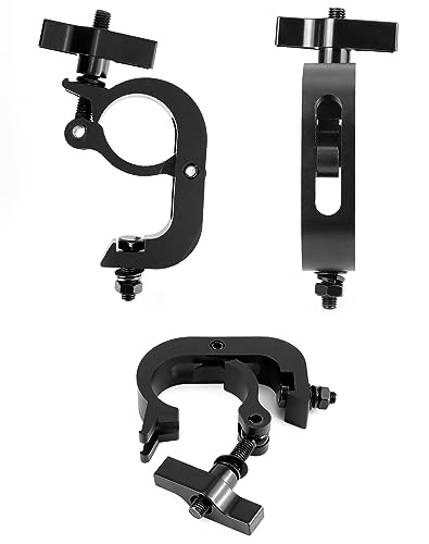 QWORK Heavy Duty Truss Clamp Stage Light Trigger Clamp, 10 Pack 330 lb. Aluminum Fixture, DJ Light Clips Fits 1.77-2.0 in. Trusses, for Par Light Moving Head Beam Stage Light, Black