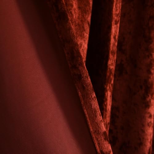 Beau Crushed Velvet Window Curtains Burgundy 2 Panels Set 52" W x 84" L - color: Burgundy, size: 52"W x 84"L (Pack of 2)