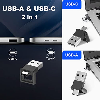 Aluminum Alloy Presentation Clicker with Green Laser Pointer | 2‑in‑1 USB/Type C Receiver Wireless Presenter Remote PowerPoint Clicker for Computer Laptop/PPT/Google Slides/Windows/Mac - style: Metal 02 Green Laser