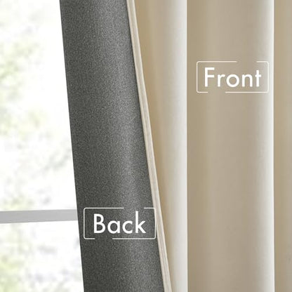 MIULEE Cream Beige Velvet Pinch Pleat Blackout Curtains W52 X L108 Inches - color: Cream, size: 52"W x 108"L (Pack of 2)